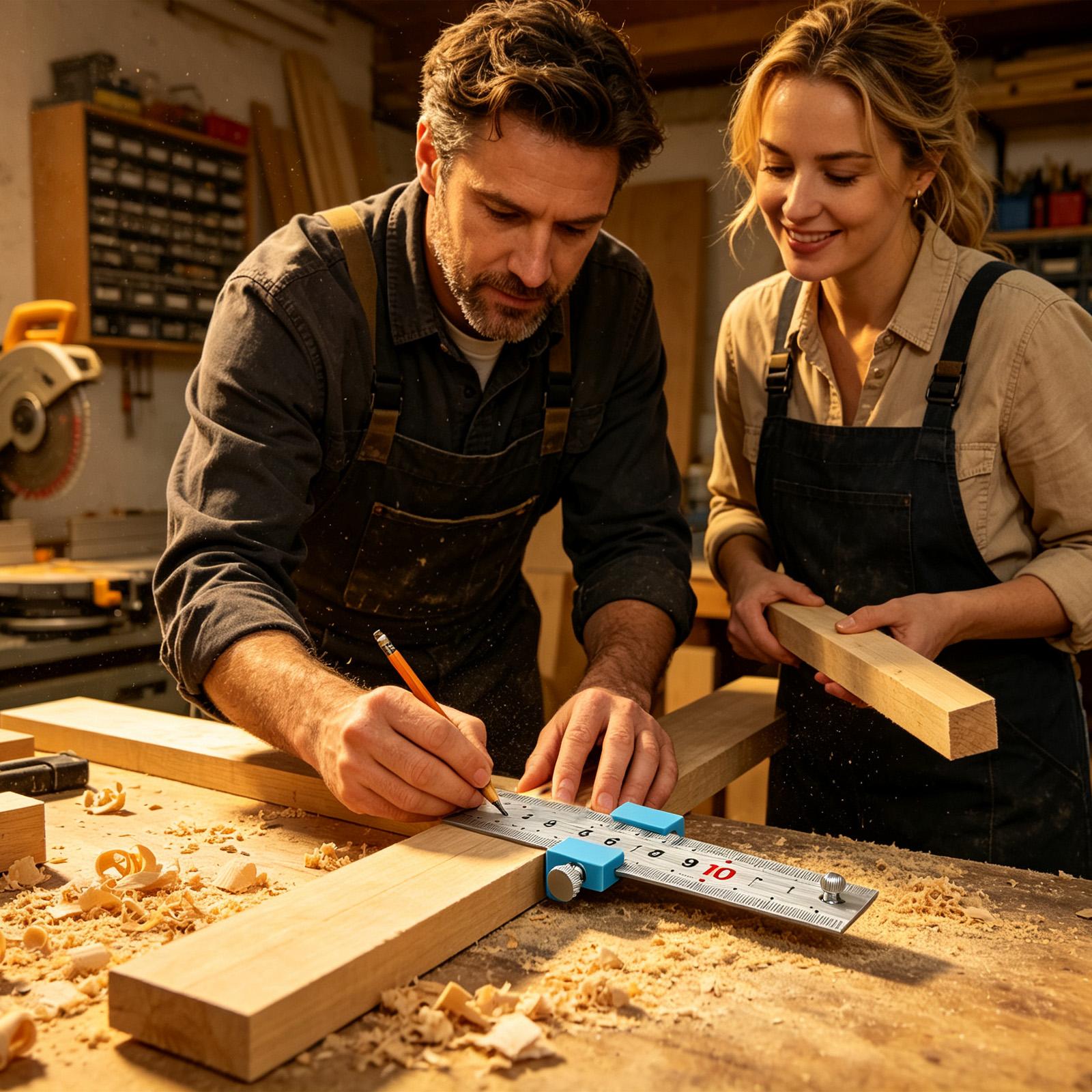 Woodworking Ruler - Narzędzia stolarskie Liniał stolarski Miarka do