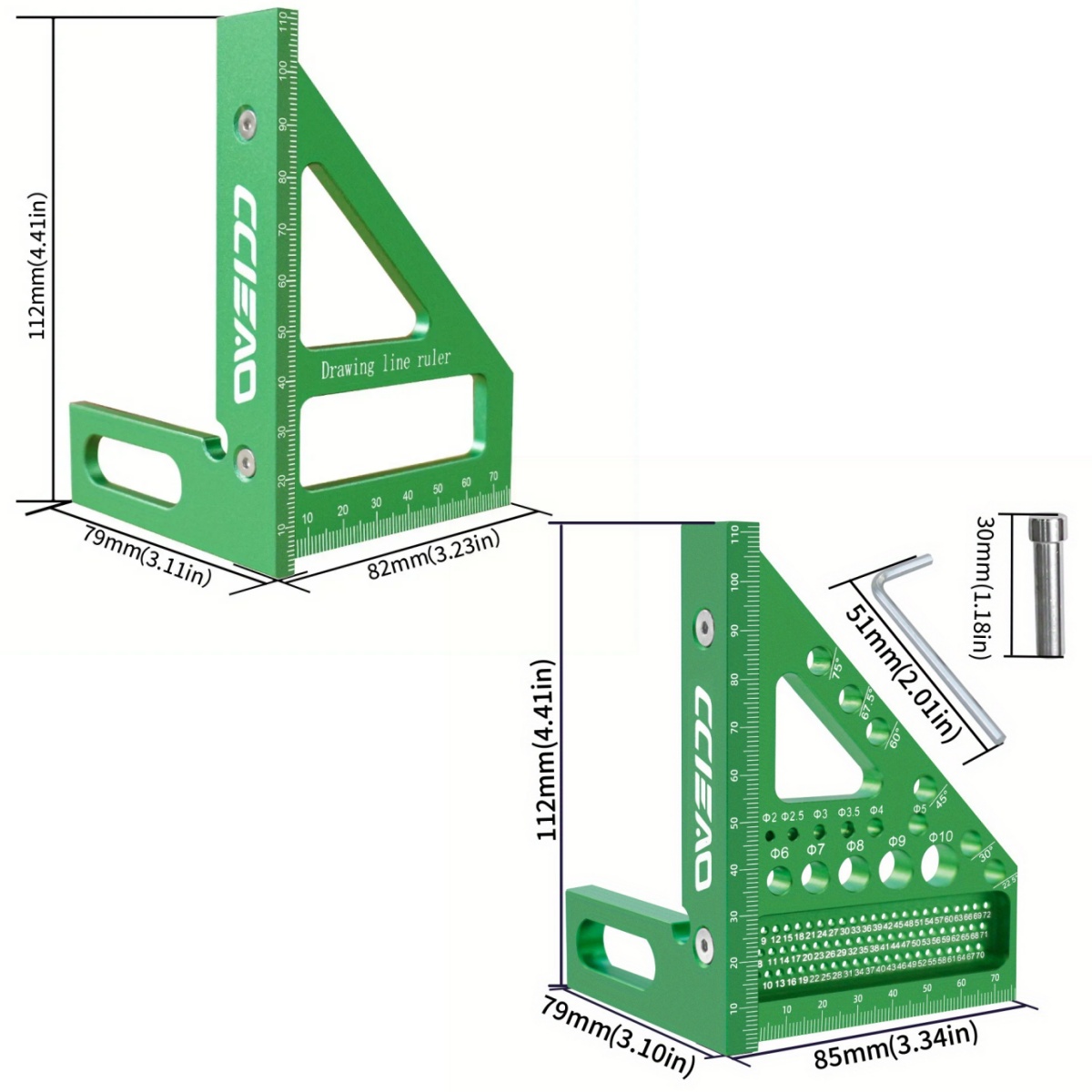 Kątownik stolarski 3D, miernik – Woodworking Ruler recenzja i cena