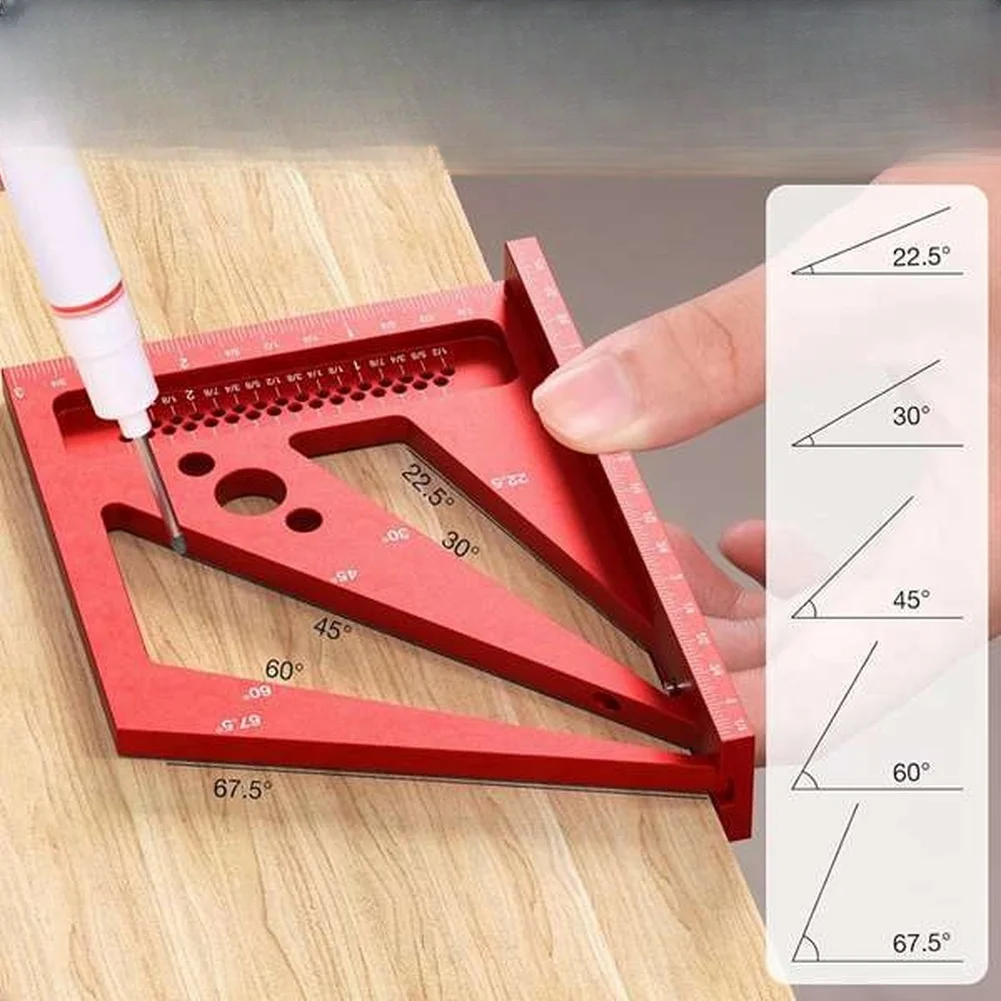 Czerwony kątomierz 3D wielokąt – Woodworking Workshop Layout recenzja i cena